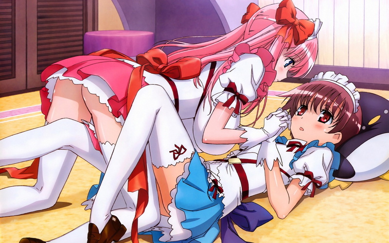  sunlight, cute, representation, high angle view, girl, real people, anime, 1080P, hd, shoe, clothing, lying down, multi colored, red, day, still life
