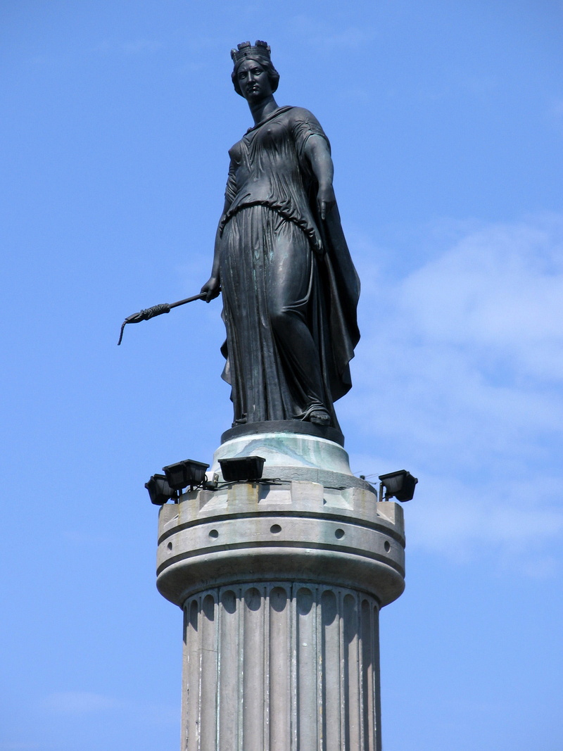 low angle view, human representation, sculpture, travel destinations, creativity, cloud - sky, no people, blue, photos, memorial, day, art and craft, authority