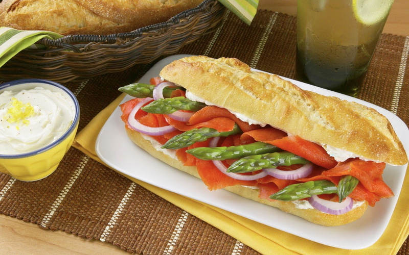 tomate, salmon, cebolla, bocadillo, 2K, esperragos