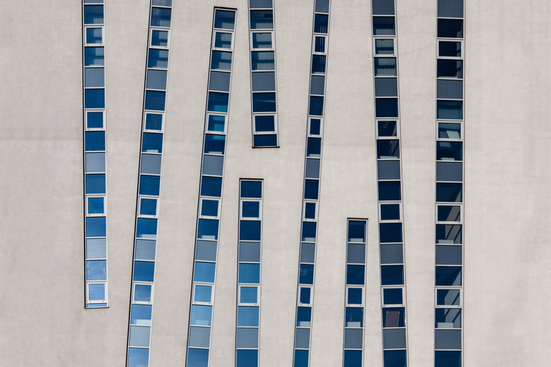window, facade, business, wall, reflection, 5K, blue, corridor, day, finance, modern, city Life, slant, built Structure, glass, line, glass - Material