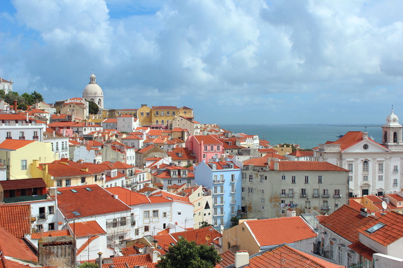 house, community, city, town, building exterior, roof, lisbonne, portugal, dome, high angle view, townscape, travel, colorful, residential district, skyline