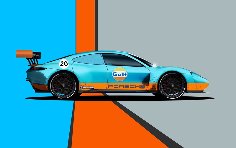 car, vehicle, 1080P, artwork, Porsche, Porsche Mission E