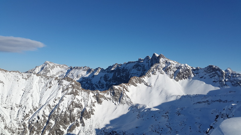 tranquil scene, mountain peak, scenics - nature, daytime, copy space, 4K, capped, snowcapped mountain, alpine, hindelanger climbing platform, cold temperature