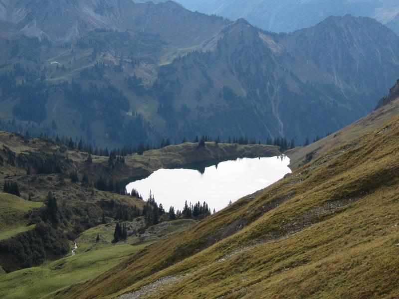 mountains, outdoors, rolling landscape, day, no people, oberstdorf, seealpsee, green color, beauty in nature, mountain range, alpine, environment, mountain