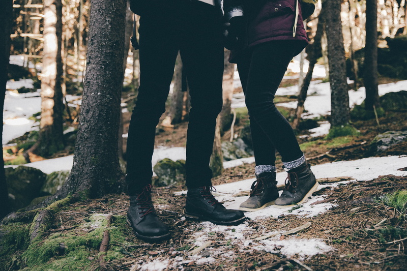 human leg, couple, standing, walking, tree trunk, nature, woman, sunlight, pants, human foot, day, body part, footwear, people, leisure activity, adults only