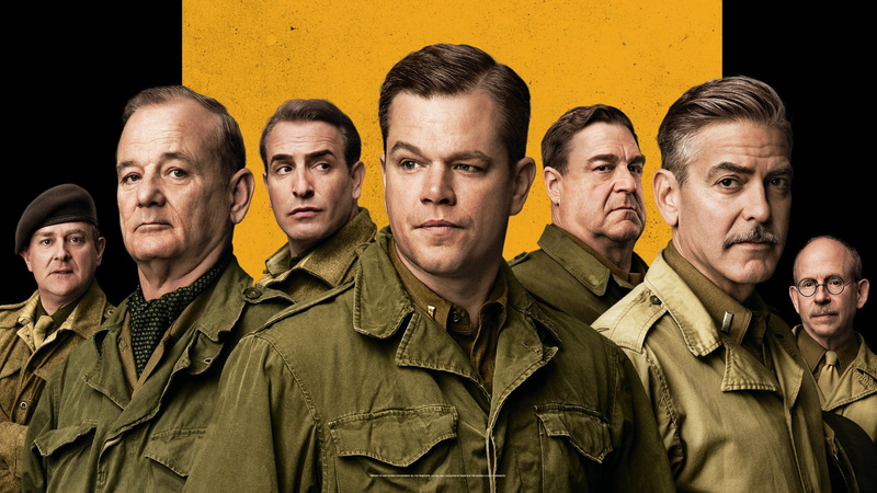 1080P, George Clooney, Matt Damon, Bill Murray, poster, John Goodman, Jean Dujardin, The Monuments Men, Treasure hunters