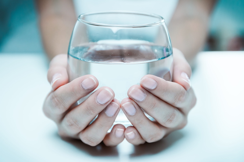 adult, water, drink, hands cupped, household equipment, refreshment, clean, purity, hand, human hand, midsection, drinking glass, focus on foreground, food and drink