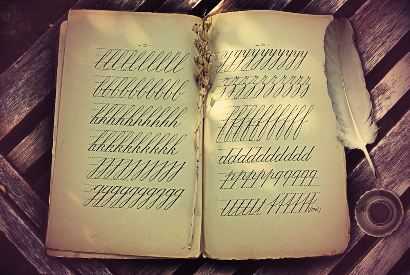 vintage, indoors, still life, communication, book, publication, writing, black and white, page, close-up, architecture, cursive, western script, quill