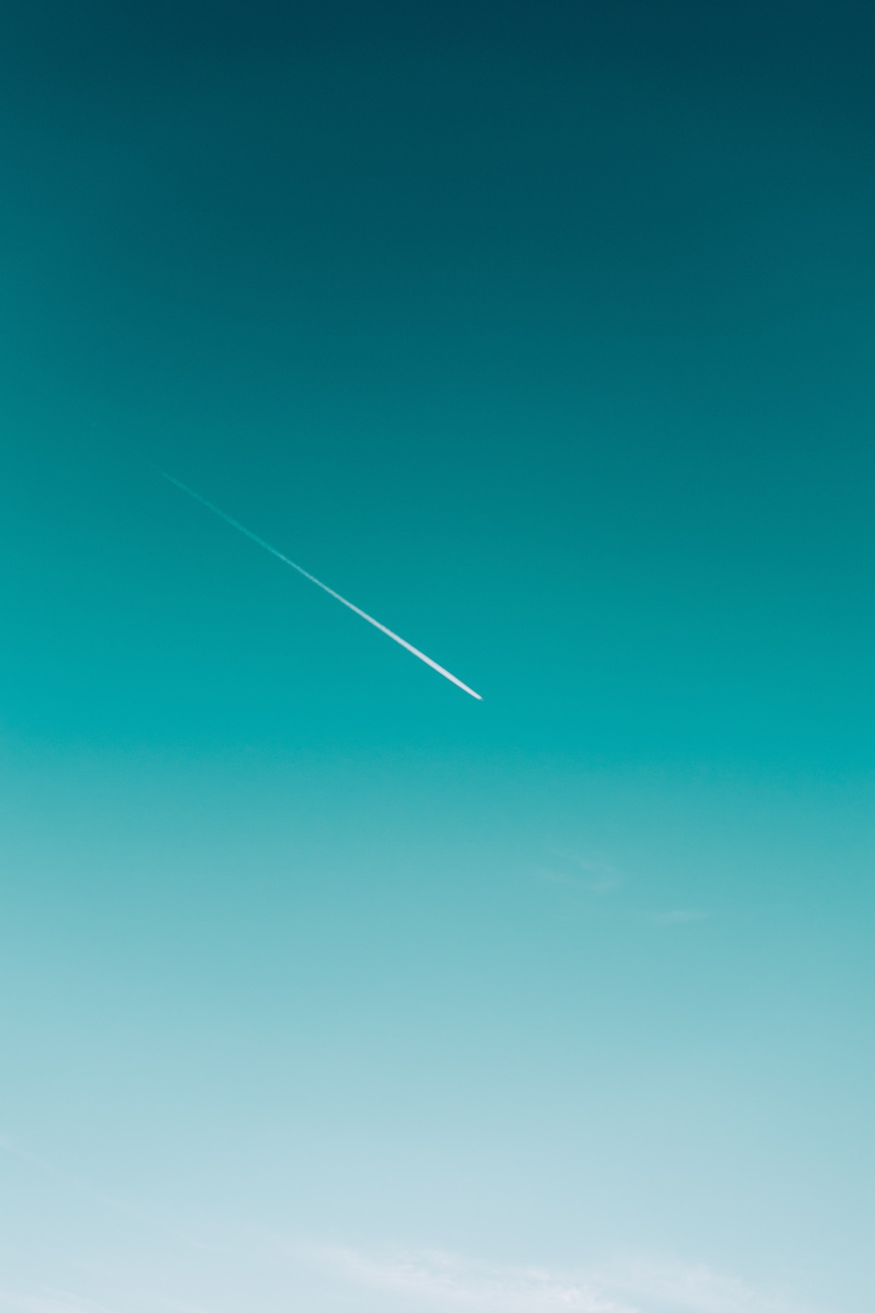 5K, plane, minimalism, trace, sky
