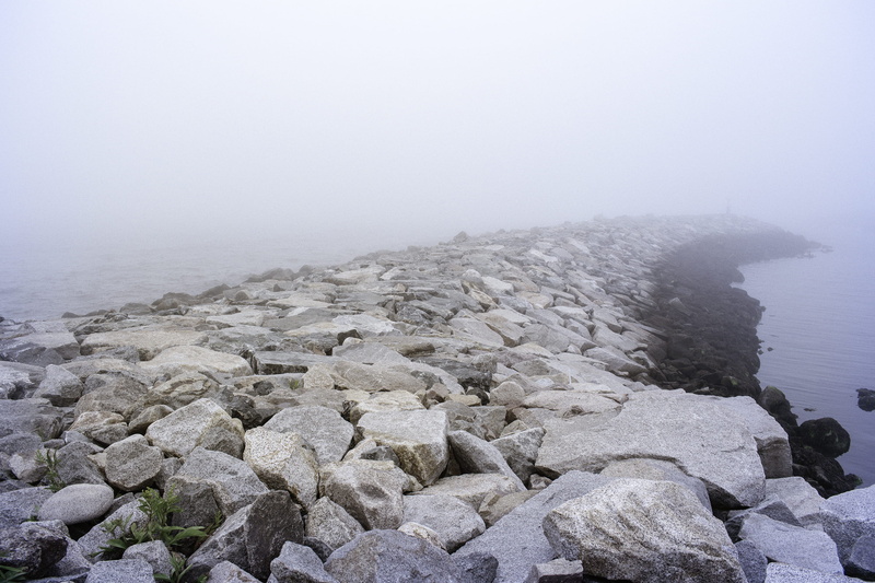 stones, no people, scenics - nature, beauty in nature, slope, tranquility, nature, landscape, moody, rubble, 2K, limestone, road, fog, rock, rock - object