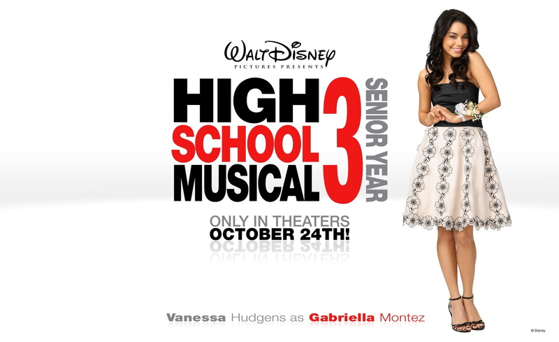 year, High, text, beautiful woman, adult, Montez, copy space, Vanessa, disney, advertisement, white background, Hudgens, women, contemplation, High School Musical