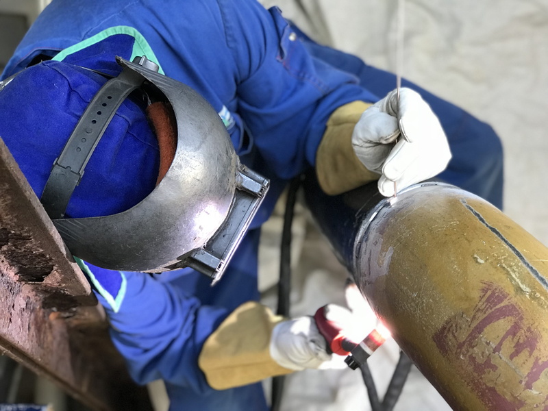 security, 4K, steel, sparks, indoors, welding, metal industry, person, build, skill, manufacturing, construction, protective workwear, welder, man, demolition