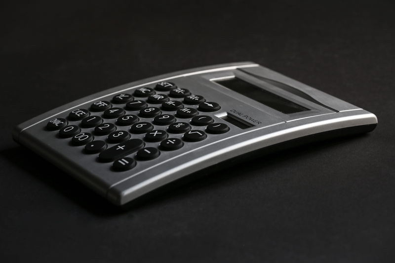 technology, finance, calculating machine, calculation, keys, simplicity, mathematics, copy space, silver colored, how to calculate, black background, studio shot
