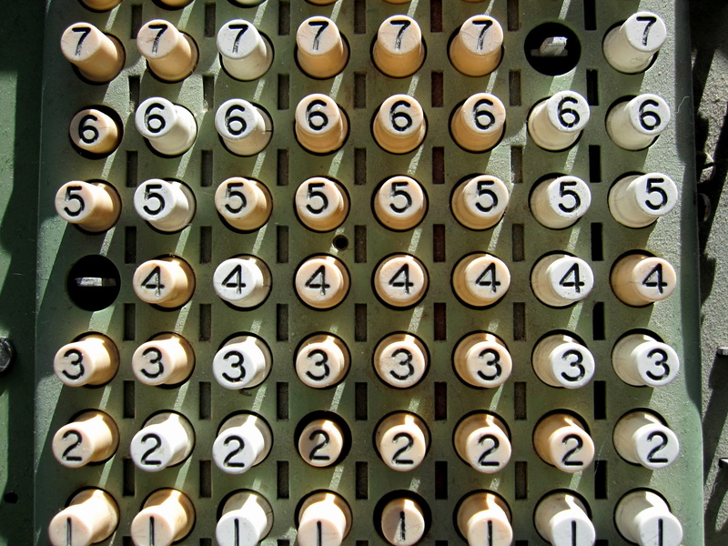 retro, repetition, six, button, technology, abundance, choice, numbers, large group of objects, box, one, side by side, order, two, vintage, no people