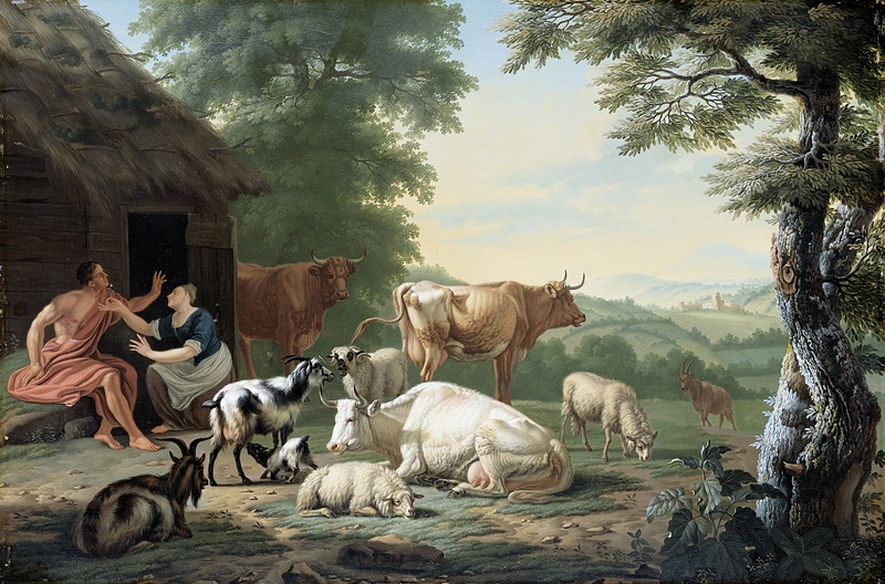 landscape, 1080P, domestic, water, tree, farmer, mammal, herders, rijksmuseum, shepherd, adult, animal wildlife, van gool, men, people, outdoors, animals