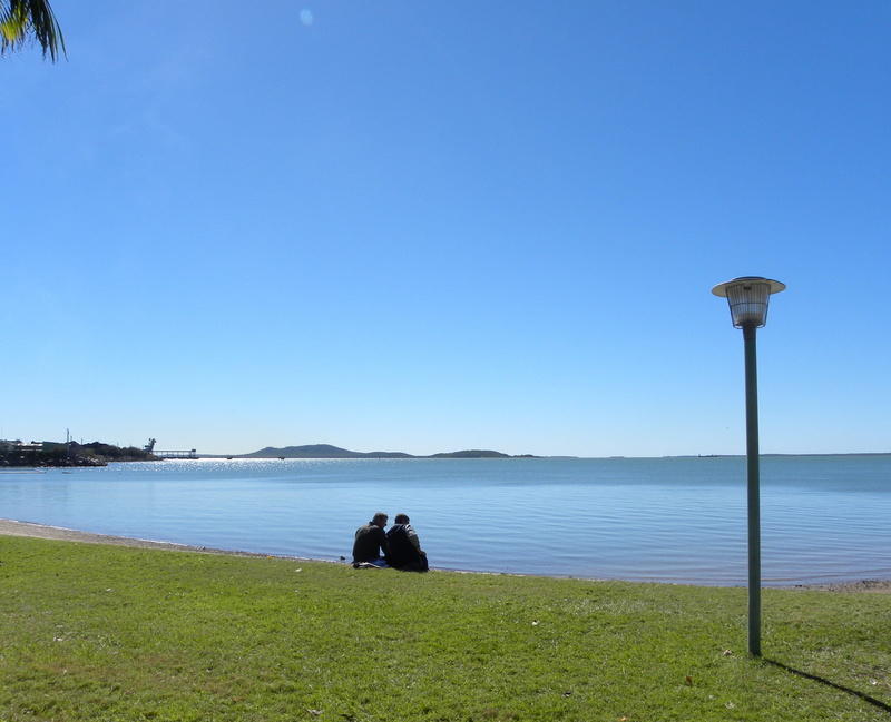 blue, pacific, nature, copy space, lifestyles, sky, recreation, women, men, couple - relationship, adult, Queensland, sitting, woman, lamp, positive emotion
