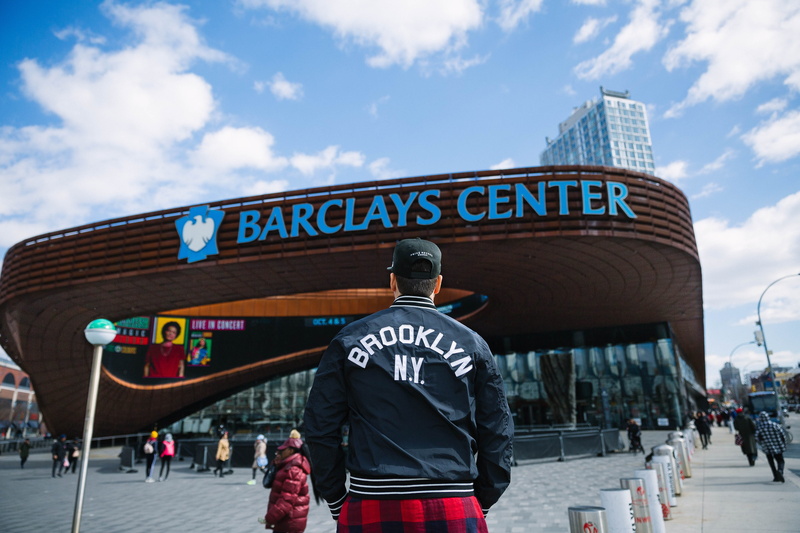 standing, man in the street, lifestyles, songs, barclays center, building exterior, government, hat, 5K, cloud - sky, daveo, text, brooklyn, western script