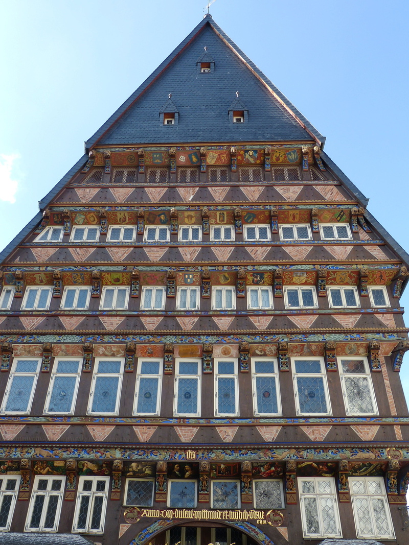 no people, gable, old, building, home, low angle view, city, clear sky, hildesheim germany, in a row, nature, outdoors, building exterior, travel destinations