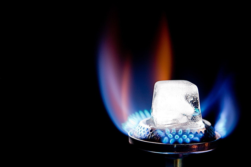 1080P, ice cubes, fire