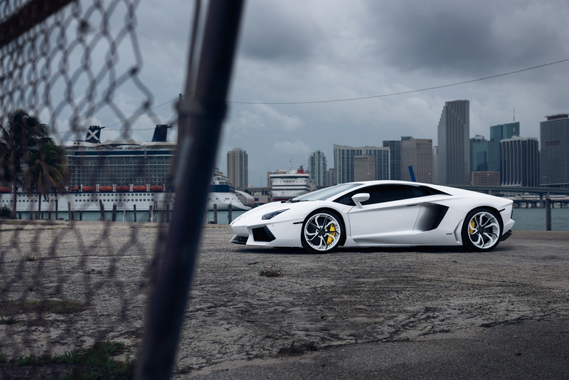 Lamborghini, White, barrier, 5K, Vellano MC Customs, car, Aventador, boundary, building exterior, luxury, fence, mode of transportation, cloud - sky, sky
