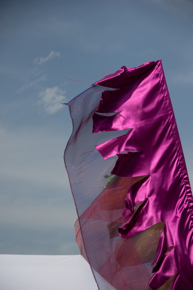 environment, side, textile, pink color, red, outdoors, pink, low angle view, gay parade beaten up, wind, amsterdam, sky, day, sunlight, digital composite