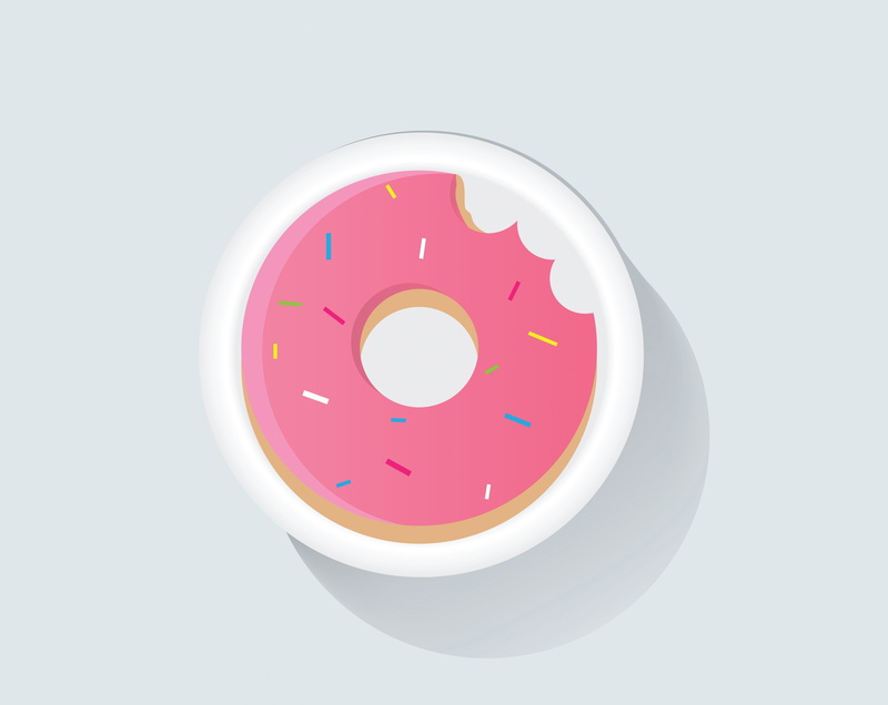 Pink, bitten, single object, white color, studio shot, shadow, Strawberry, Yummy, white background, Graphic, Vector Art, Sweet, cut out, symbol, 5K, glaze