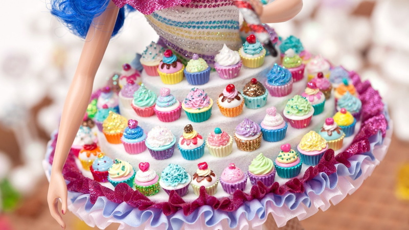 closeup, 1080P, doll, cupcakes, skirt