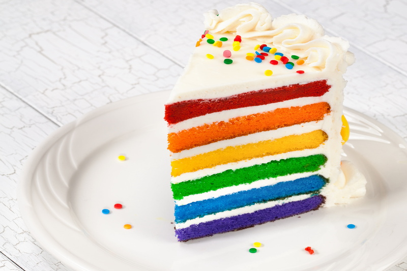 layered, close-up, rainbow, snack, unhealthy eating, plate, temptation, cake, sweet, multi colored, ready-to-eat, food and drink, dessert, food, indoors