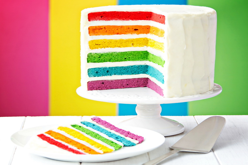 colorful, cake, Birthday, rainbow, 5K, Happy
