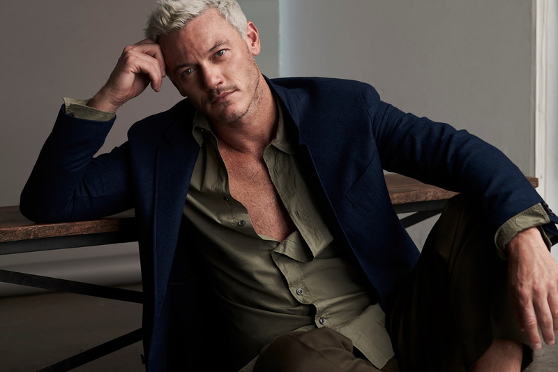 jacket, The Journal, Luke Evans, Mr.Porter, photoshoot, shirt, blonde, Blair Getz Mezibov, 1080P, pose, actor