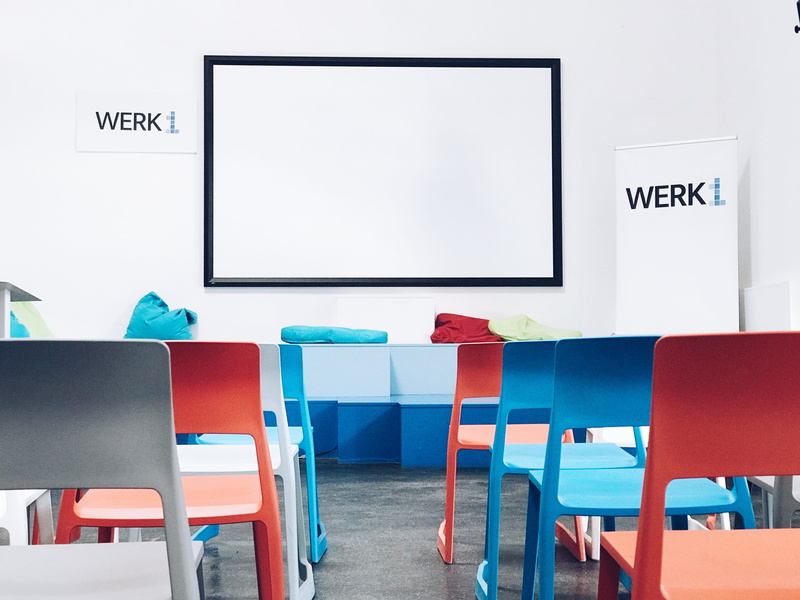 4K, copy space, communication, board, no people, projection screen, empty, table, technology, chair, seat, flooring, in a row, wall - building feature