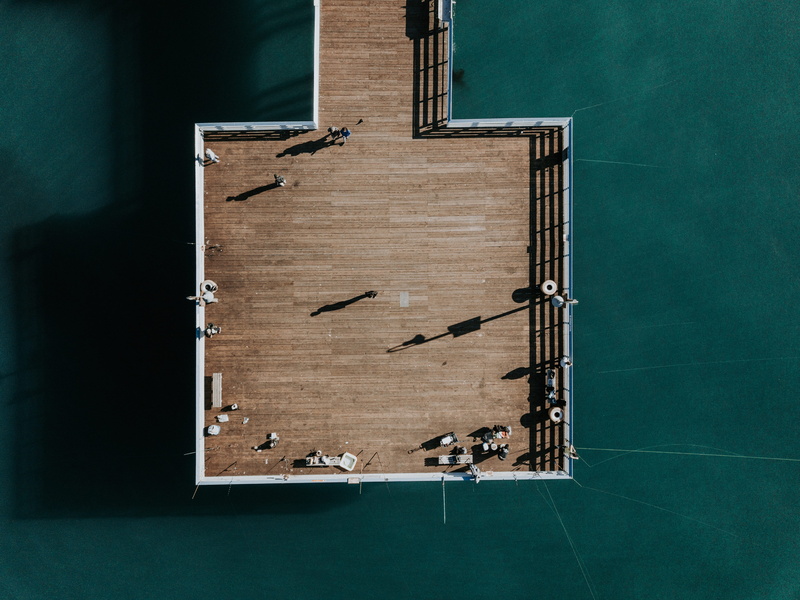 architecture, table, fishermen, dock, view, close-up, bird, water, classroom, backgrounds, 4K, no people, pier, wooden, learning, brown, body, person