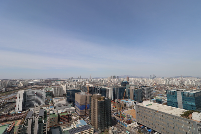 sky, cloud, high angle view, outdoors, city, building, this home, built structure, travel, fair, seoul, urban skyline, day, water, seoul sky, financial district