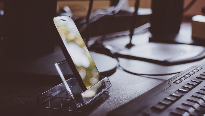 4K, portable information device, keys, business, lowkey, workplace, desk, connection, indoors, close-up, bokeh, keyboard, computer network, internet, equipment