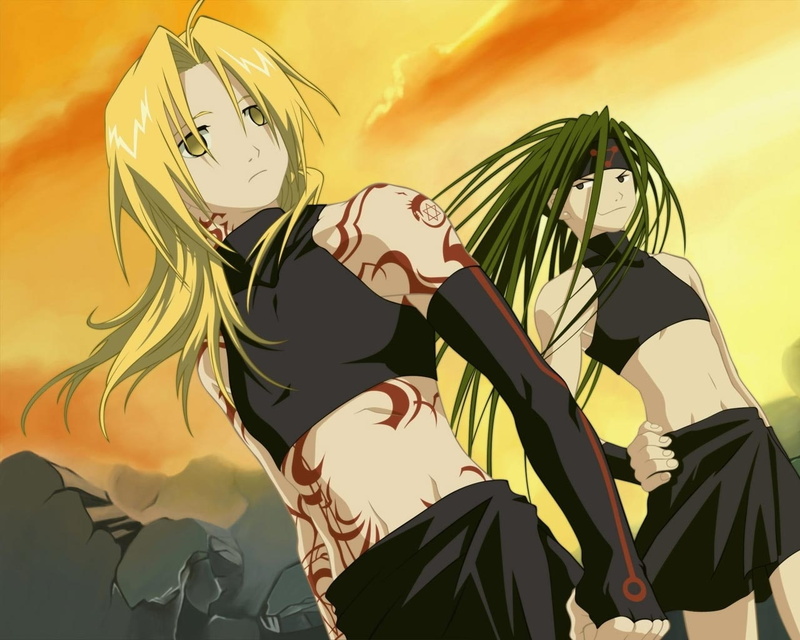x, Fullmetal Alchemist, fullmetal, hd, tattoos, green, boys, 720P, metal, hair, anime, alchemist, full, art