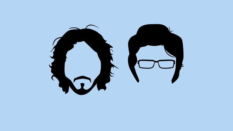 blue, 720P, moustache, minimalism, Flight of the Conchords, outdoors, communication, artwork, nature, day, real people, men, low angle view, sky, leisure activity