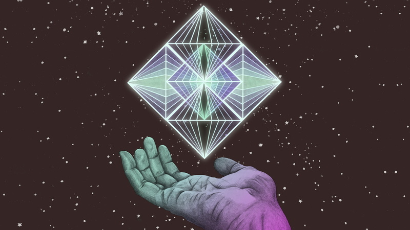 technology, space, body part, light - natural phenomenon, finger, human body part, one person, hand, triangle shape, creativity, human hand, sky, hands space geometry