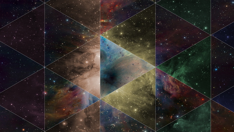 triangle, abstract, artwork, 1080P, hd, digital/artwork, stars, space, diagonal, outer