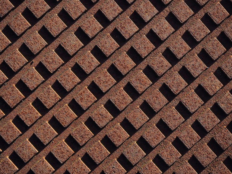 rusty, regular, intersect, array, backgrounds, line, rust, rectangle, architecture, geometric shape, digital, sheet metal, orthogonal, shape, block, corrosion