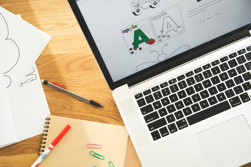 kids, high angle view, Computer, indoors, 4K, desk, computer keyboard, paper, Laptop, digital, Keyboard, Ecommerce, activity, photo, furniture, writing instrument