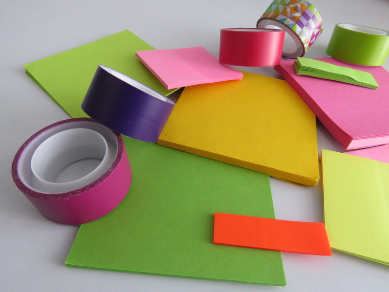 vibrant color, Tape, still life, Crafts, reaft, studio shot, papers, paper, group of objects, stack, high angle view, creativity, father, Diy, large group of objects