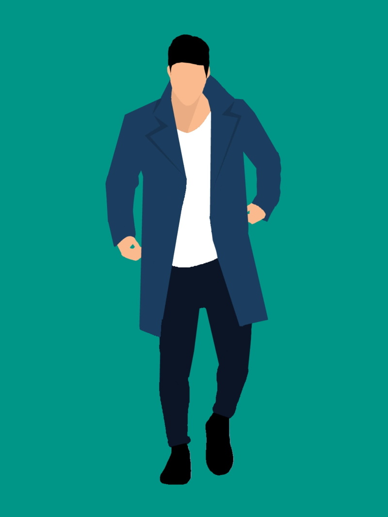 model, confidence, lifestyle, standing, long, jeans, casual, studio shot, representation, formal, caucasian, elegant, coat, clothing, well-dressed, illustration