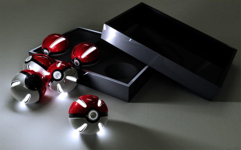 pokeballs, d, 3D view, hd, cgi, 1080P, view, x, anime, pokemon, nintendo, art
