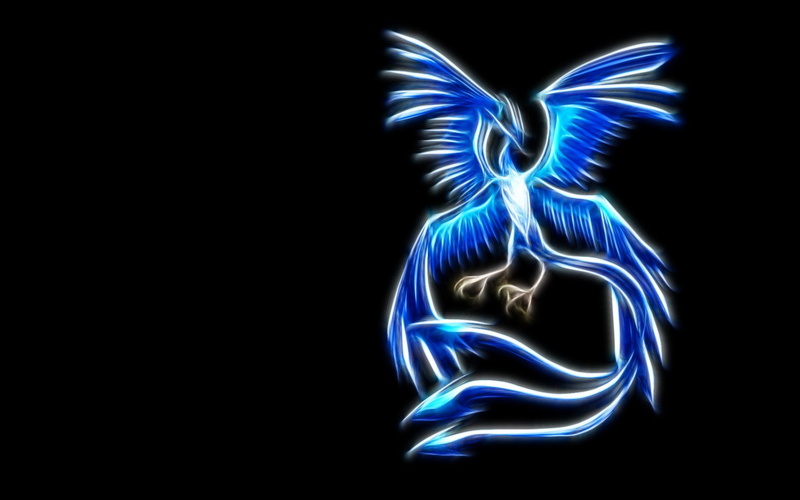 motion, Legendary Pokémon, light - natural phenomenon, sign, 1080P, neon colored, copy space, light, Wings, bird, black background, light painting, Pokémon