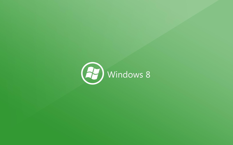 2K, glossy, dark, brand and logo, windows 8, green, windows