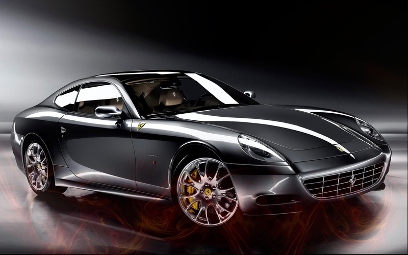 1080P, ferrari, coupe, sports, gray, cars, scaglietti, windows7theme