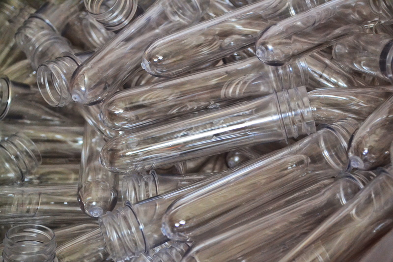 glass - material, indoors, plastic, abundance, preform, jar, pet preforms, high angle view, manufacture, full frame, 4K, Material, Polyethylene, white