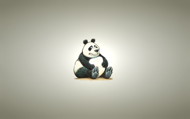 light, sitting, people, panda - animal, digital composite, toy, stuffed toy, mammal, creativity, indoors, Panda, vignette, studio shot, gray