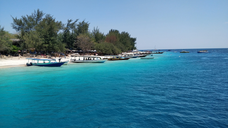 water, plant, gili trawangan, no people, beauty in nature, gili, transportation, clear sky, 4K, yachting, sea, sailboat, island, outdoors, turquoise colored
