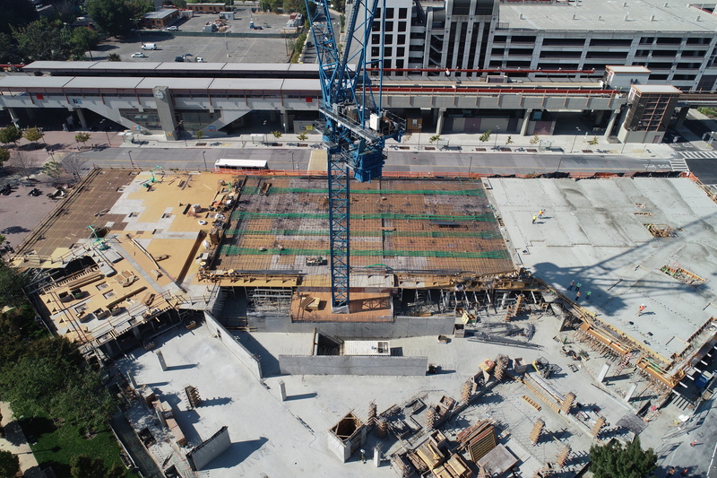 aerial, high angle view, crane - construction machinery, walnut creek, cityscape, urban, city, united states, boat, construction industry, industry, machinery